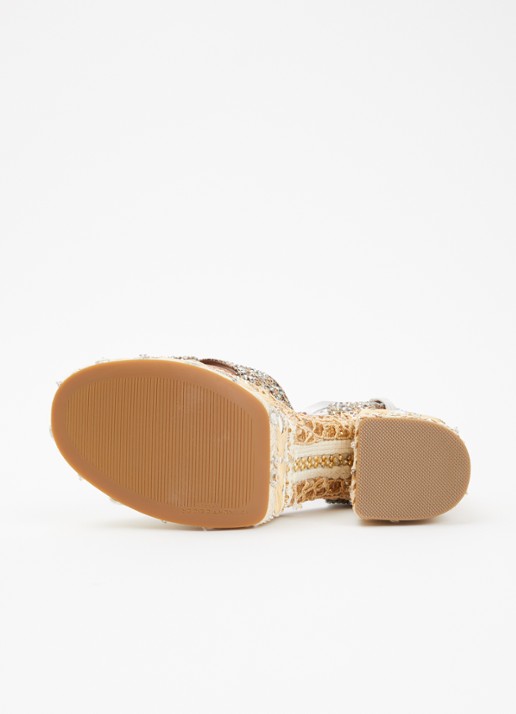 Kurt Geiger Chelsea Scarf sandalette met strass en pailletten - detail 4 beige