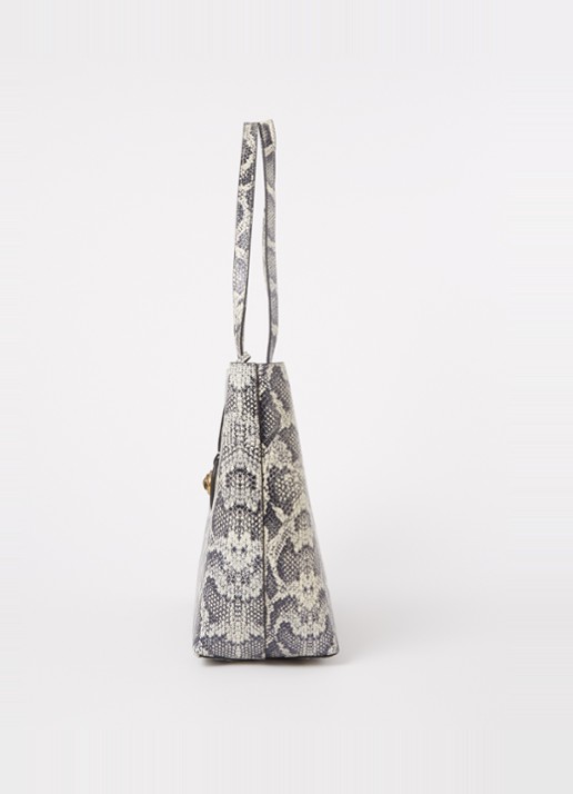 Kurt Geiger Chelsea shopper van leer met slangenprint en uitneembaar etui - detail 2 ivoor