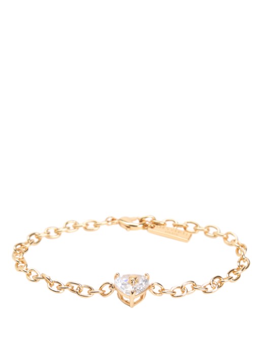 Kurt Geiger Christal Heart armband met kristal - voorkant 2 goud