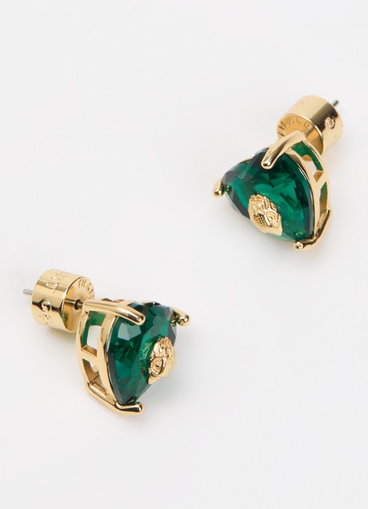 Kurt Geiger Crystal Heart oorknopjes met kristal - detail 3 groen