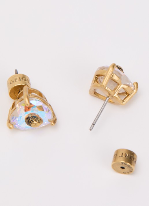 Kurt Geiger Crystal Heart oorstekers met kristal - detail geel