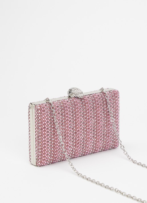Kurt Geiger Crystal Kensington clutch met strass - achterkant 5 roze