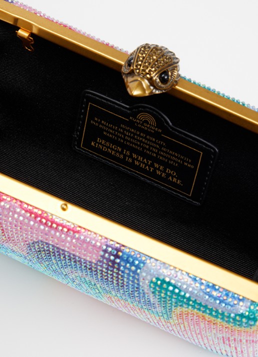Kurt Geiger Crystal Kensington clutch met strass - detail 3 lila