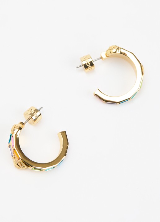 Kurt Geiger Eagle Baguette oorringen met kristal - detail 3 goud