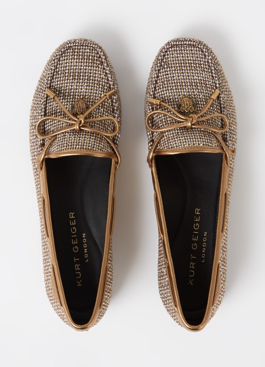 Kurt Geiger Eagle mocassin met leren details en strass - detail 3 beige