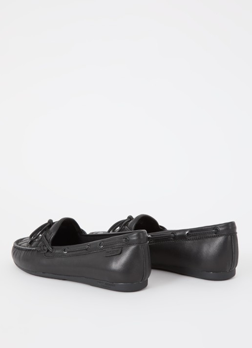 Kurt Geiger Eagle moccasin van leer met quilt patroon - achterkant zwart