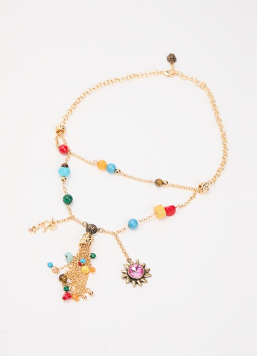 Kurt Geiger Eagle Tassel ketting met hanger - detail goud