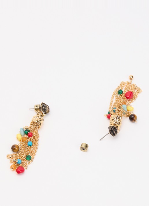 Kurt Geiger Eagle Tassel oorstekers met kristal - detail 3 goud