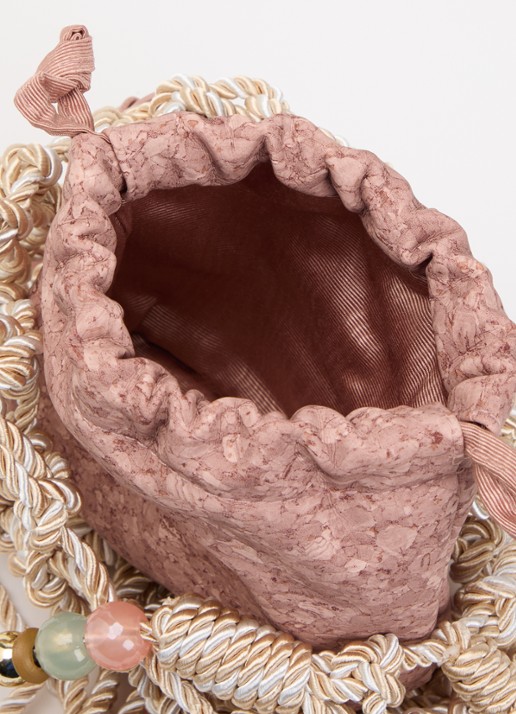 Kurt Geiger Handtas met opengewerkt dessin en uitneembaar etui - detail 2 gebroken wit