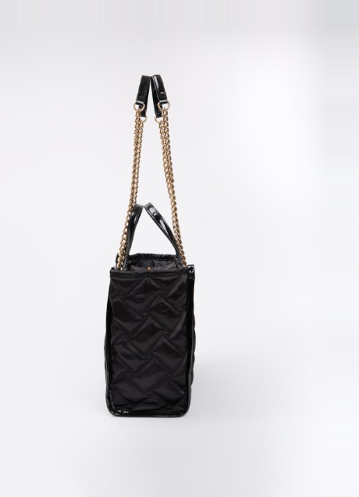 Kurt Geiger Hoxton shopper met quilt patroon en logo - detail 4 zwart