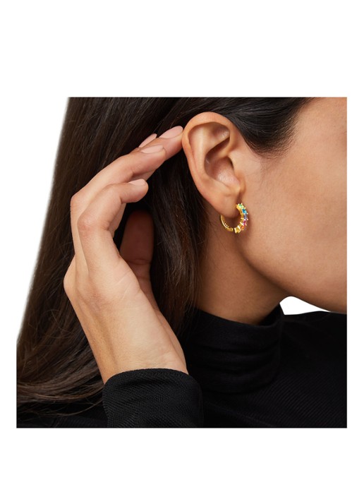 Kurt Geiger Huggie oorringen met kristal - detail 3 goud