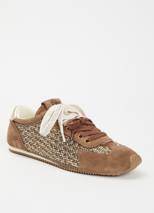 Kurt Geiger Islington sneaker  met suède details en strass