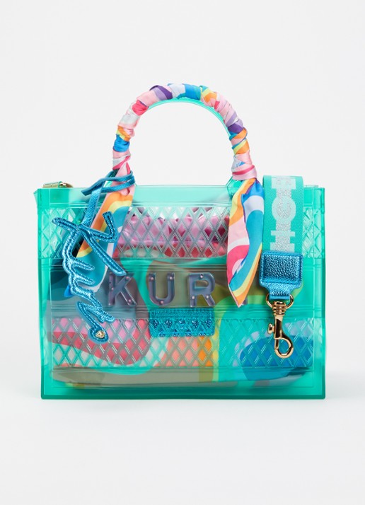 Kurt Geiger Jelly SM handtas met afneembare schouderriem - voorkant 5 groen
