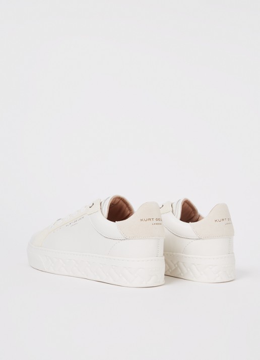 Kurt Geiger Kensington Cupsole sneaker van leer - achterkant 4 gebroken wit