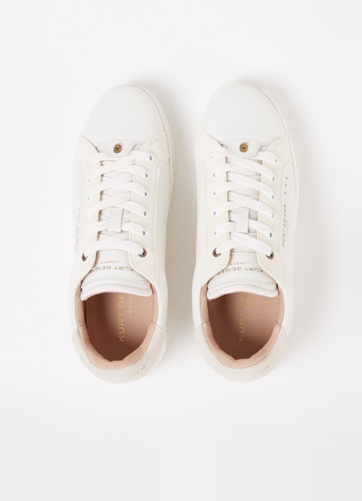 Kurt Geiger Kensington Cupsole sneaker van leer - detail 2 gebroken wit