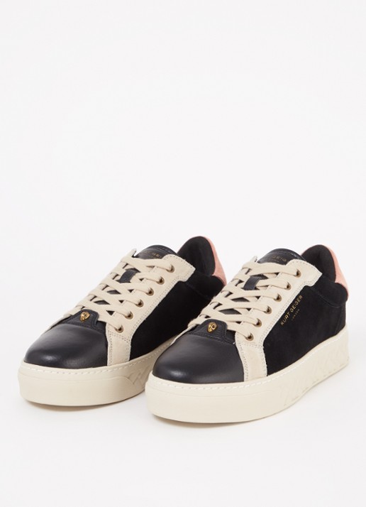 Kurt Geiger Kensington Cupsole sneaker van leer - detail zwart