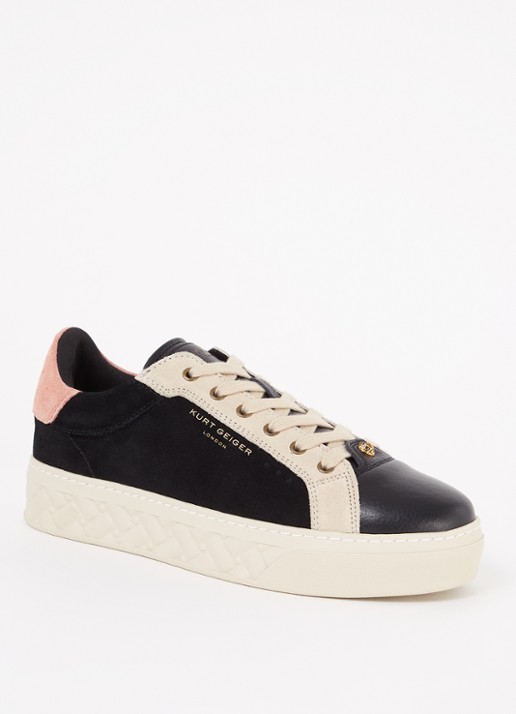Kurt Geiger Kensington Cupsole sneaker van leer - voorkant 5 zwart