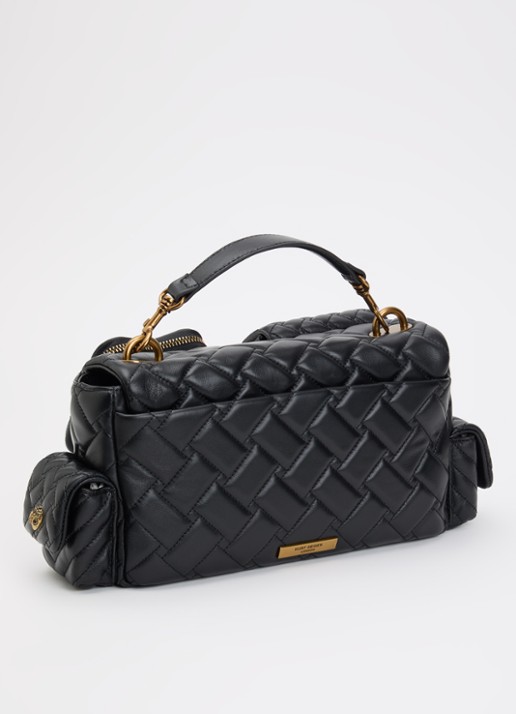 Kurt Geiger Kensington handtas van leer met afneembare schouderriem  - achterkant zwart