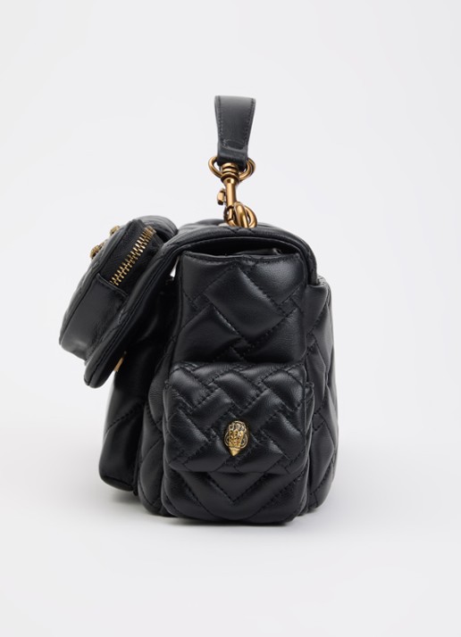 Kurt Geiger Kensington handtas van leer met afneembare schouderriem  - detail 3 zwart