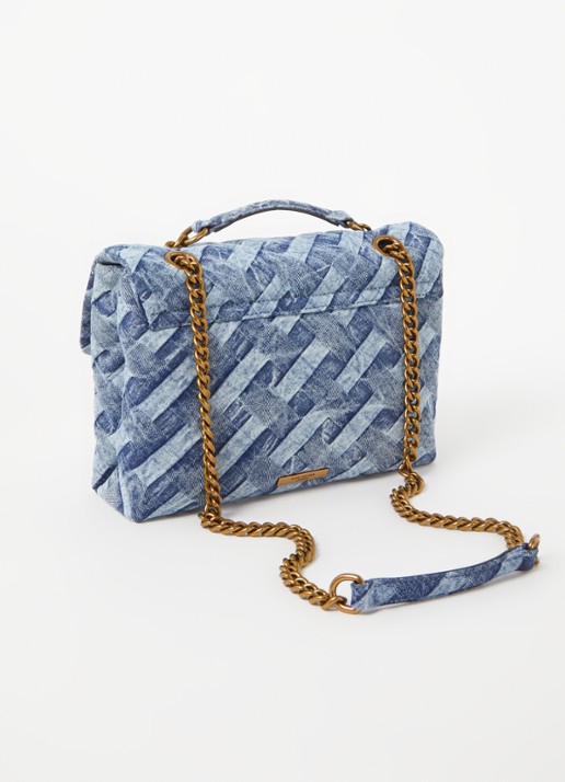 Kurt Geiger Kensington Large schoudertas van denim - achterkant 4 denim
