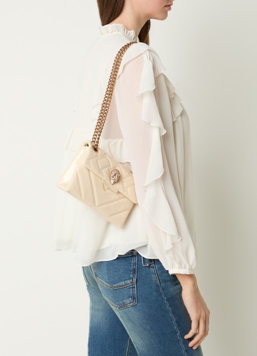 Kurt Geiger Kensington Mini crossbodytas van lakleer - voorkant 6 gebroken wit