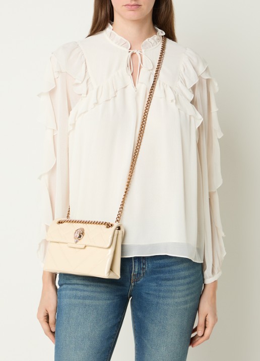 Kurt Geiger Kensington Mini crossbodytas van lakleer - voorkant 7 gebroken wit