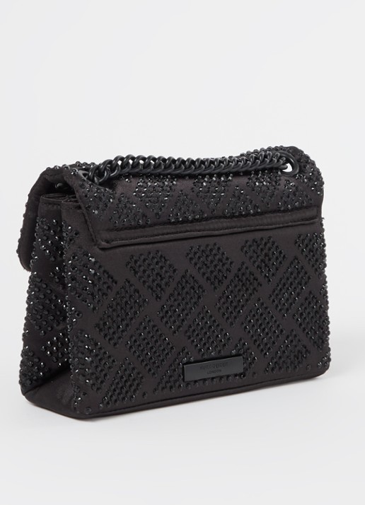 Kurt Geiger Kensington Mini schoudertas met strass - achterkant zwart