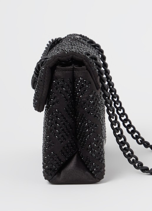 Kurt Geiger Kensington Mini schoudertas met strass - detail 5 zwart