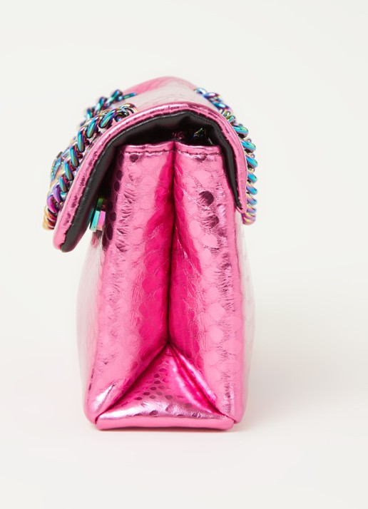 Kurt Geiger Kensington Mini X schoudertas van leer met metallic finish - detail 3 fuchsia
