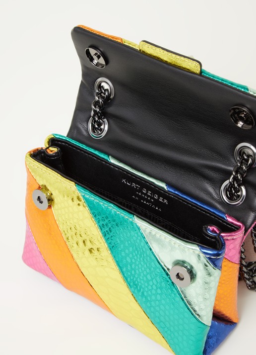 Kurt Geiger Kensington Mini X schoudertas van leer met metallic finish - detail 2 multicolor