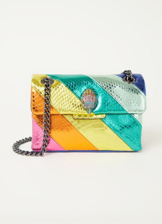 Kurt Geiger Kensington Mini X schoudertas van leer met metallic finish - voorkant 4 multicolor