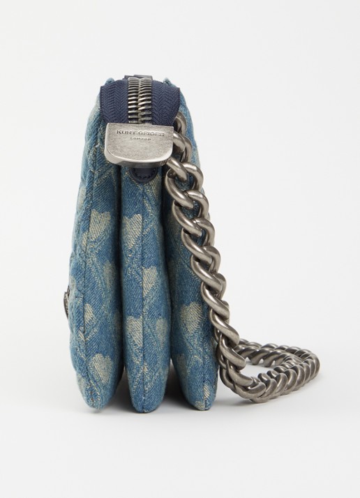 Kurt Geiger Kensington Puff handtas van denim met afneembare schouderriem - detail 4 donkerblauw