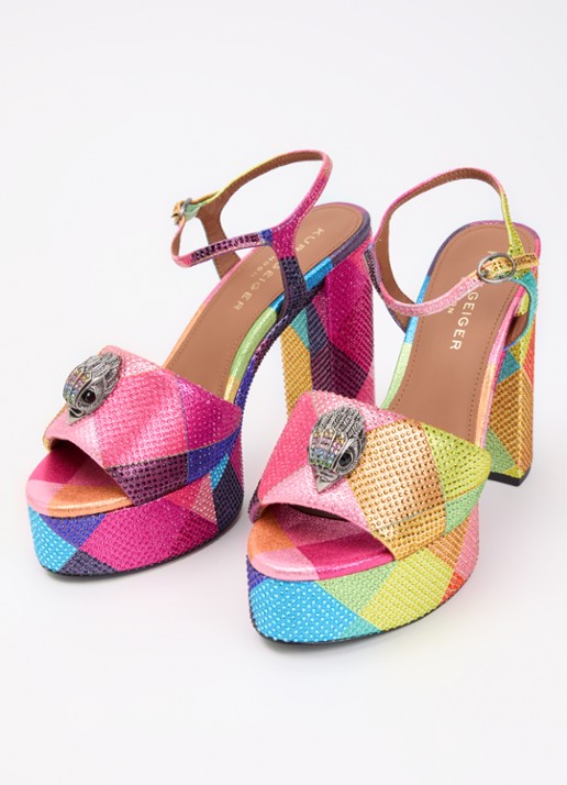 Kurt Geiger Kensington sandalette met strass  - detail roze