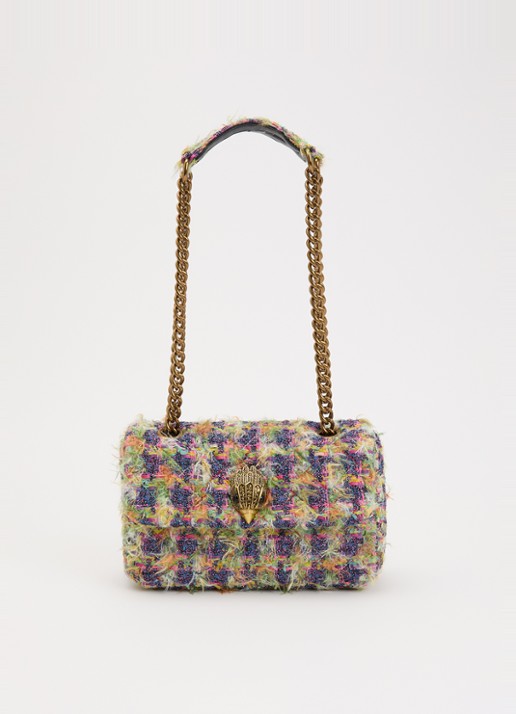 Kurt Geiger Kensington schoudertas met tweed-look en strass