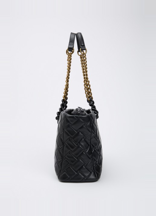 Kurt Geiger Kensington schoudertas van leer met quiltpatroon - detail 2 zwart