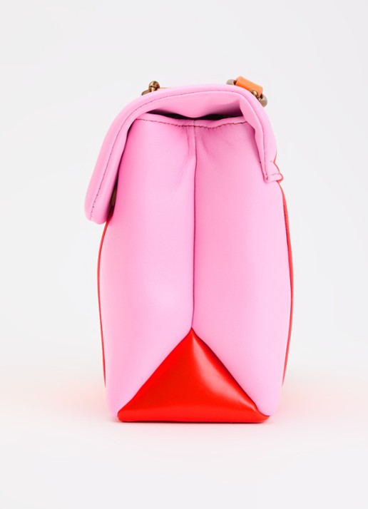 Kurt Geiger Kensington schoudertas van leer met suéde details  - detail 2 roze