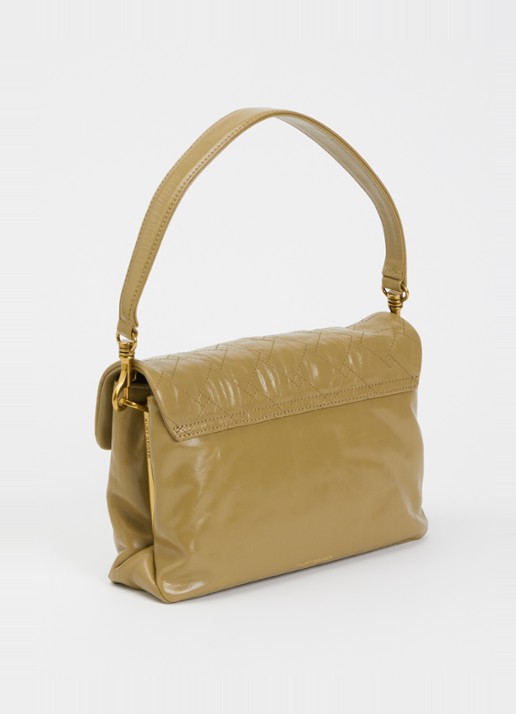 Kurt Geiger Kensington schoudertas van leer - achterkant 4 mosgroen