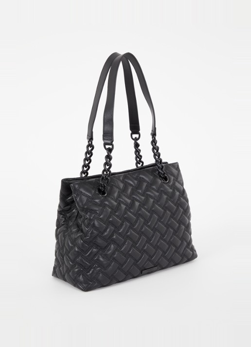 Kurt Geiger Kensington schoudertas van quilted lamsleer - achterkant 3 zwart