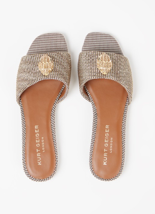 Kurt Geiger Kensington slipper met strass - detail 3 beige