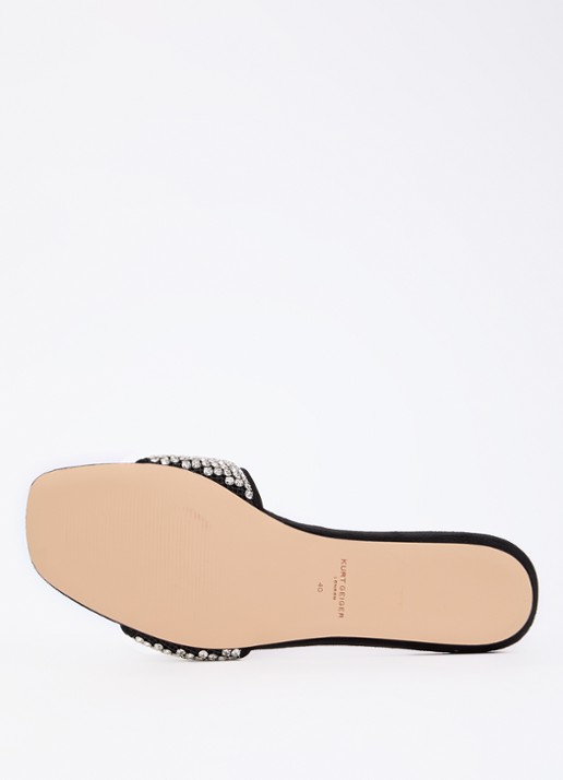 Kurt Geiger Kensington slipper met strass - detail 4 zwart