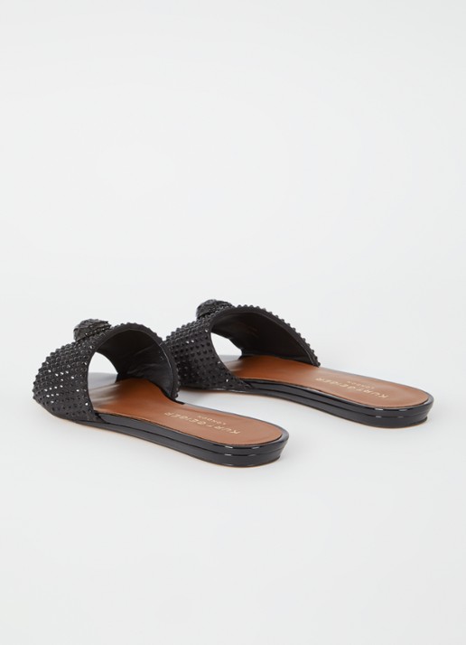 Kurt Geiger Kensington slipper met studs - detail 3 zwart