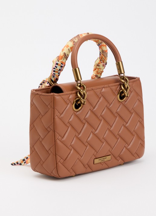 Kurt Geiger Kensington Square handtas met afneembare schouderriem - achterkant 7 roestbruin