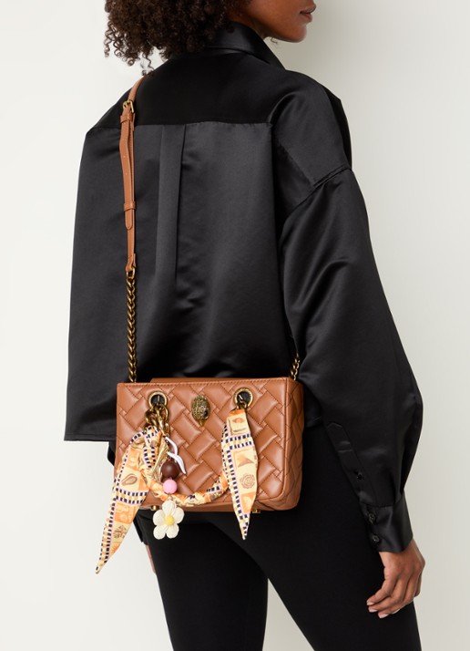 Kurt Geiger Kensington Square handtas met afneembare schouderriem - voorkant 2 roestbruin