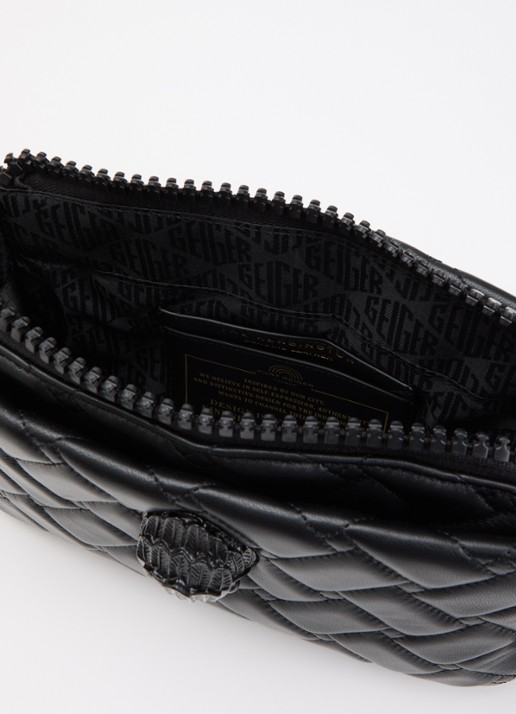Kurt Geiger Kensington Xbody schoudertas van leer - detail zwart