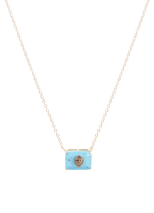 Kurt Geiger Ketting met hanger - voorkant turquoise
