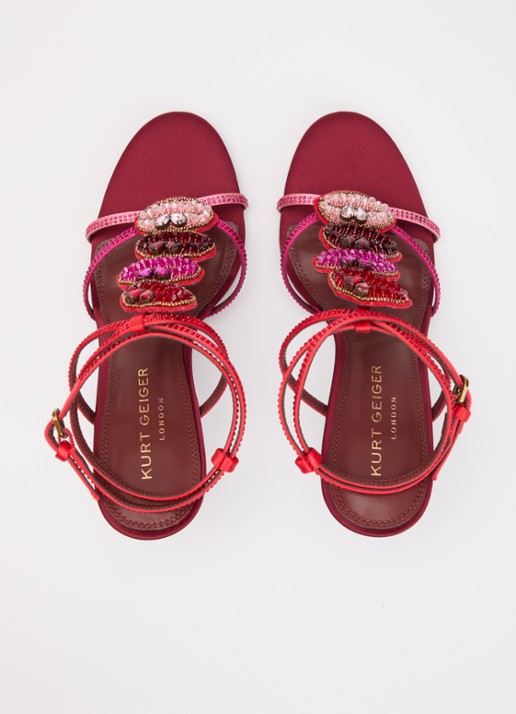 Kurt Geiger Kiss pump met strass - detail 3 rood