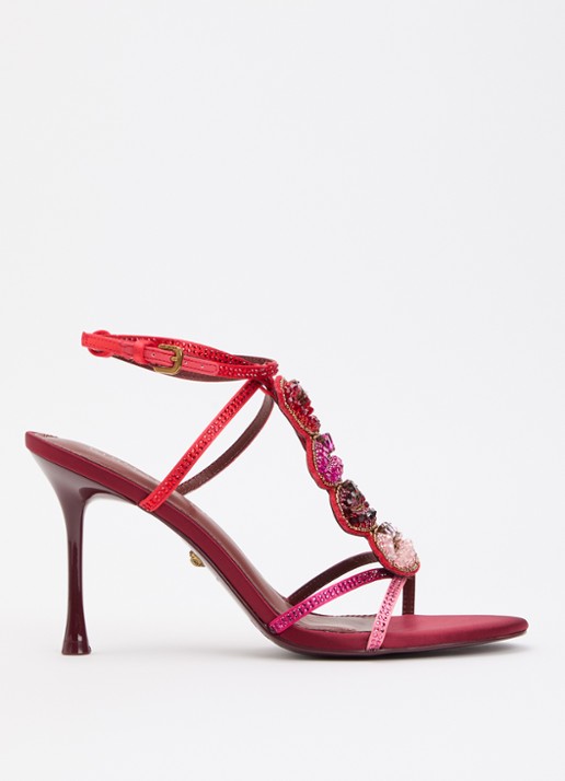 Kurt Geiger Kiss pump met strass - voorkant rood