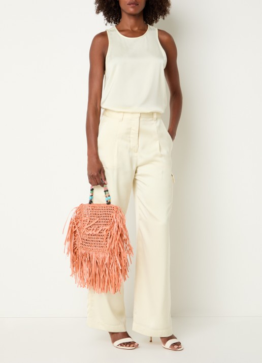 Kurt Geiger Kurt Mini handtas met franjes - voorkant 2 orange