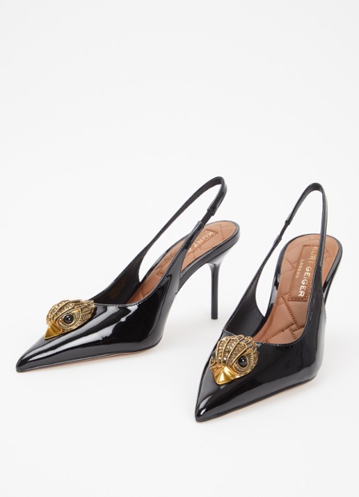 Kurt Geiger Large Eagle slingback van leer - detail 2 zwart