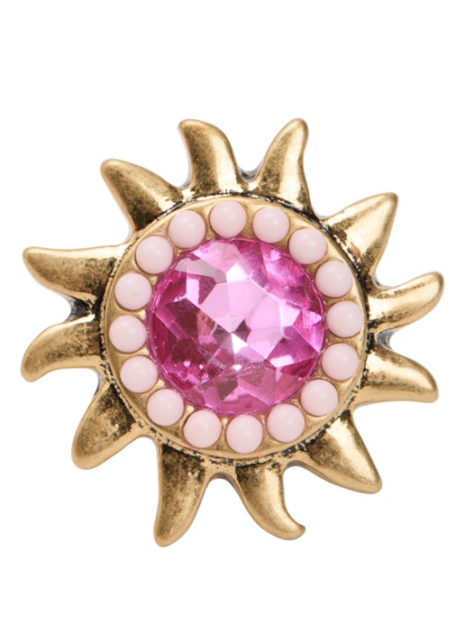 Kurt Geiger Large Sun ring met kristal - voorkant roze